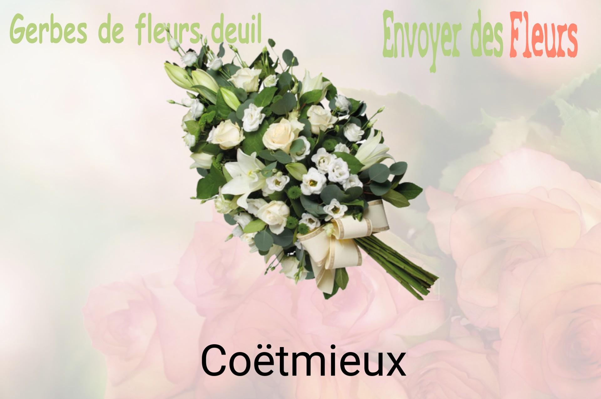 Gerbe de fleurs de deuil livrée à Coëtmieux